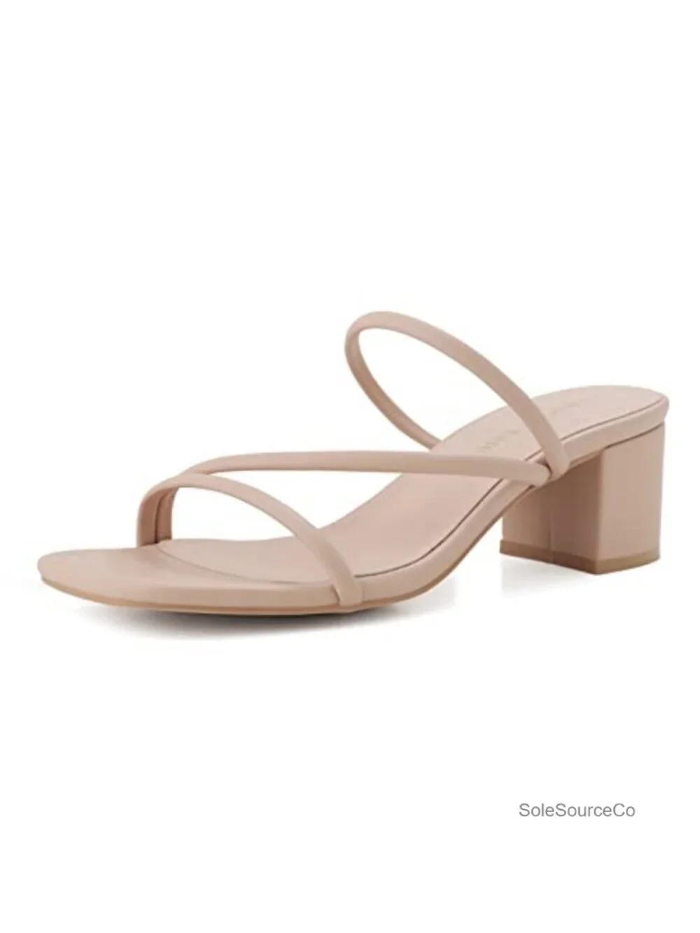 Low Chunky Block Heel Sandals Square Open Toe Slip On Mules